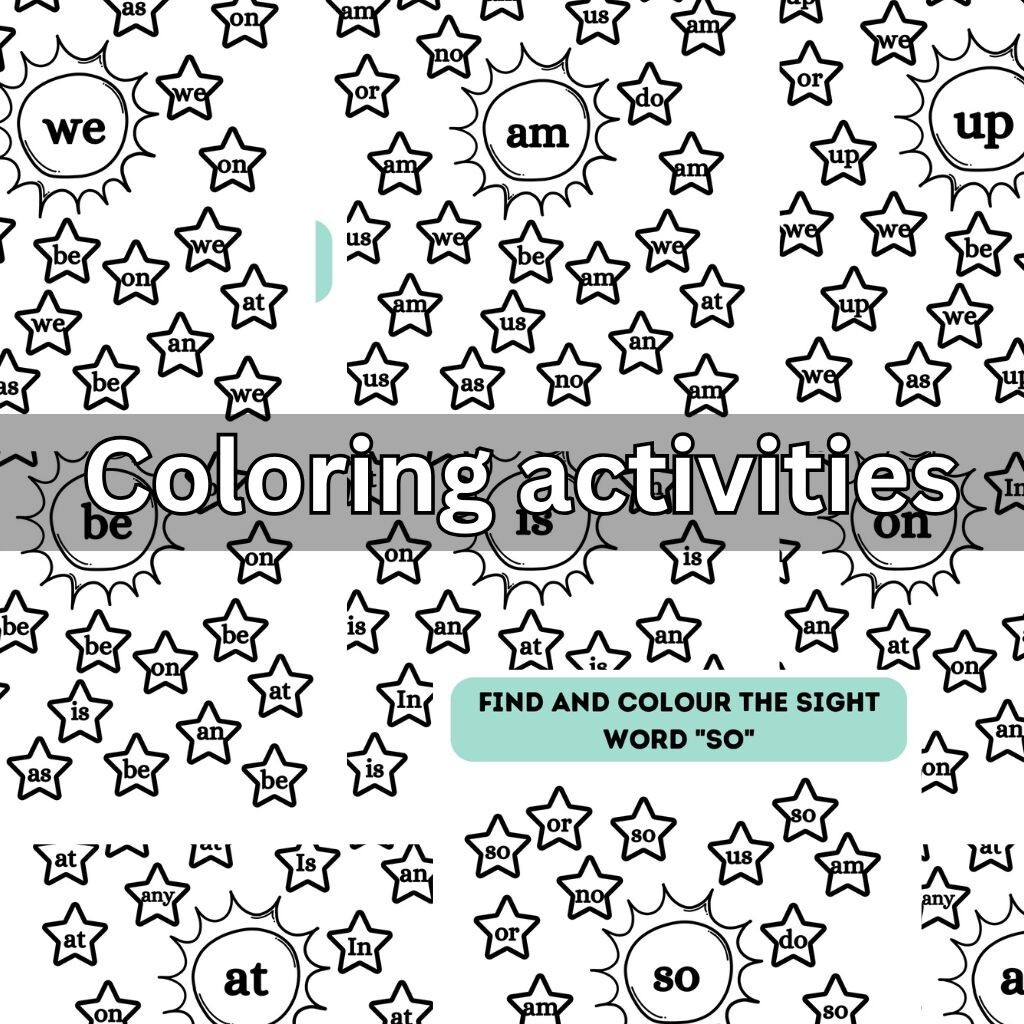 Sight Words Activity Pack – 83 Flashcard Pages + Coloring Worksheets