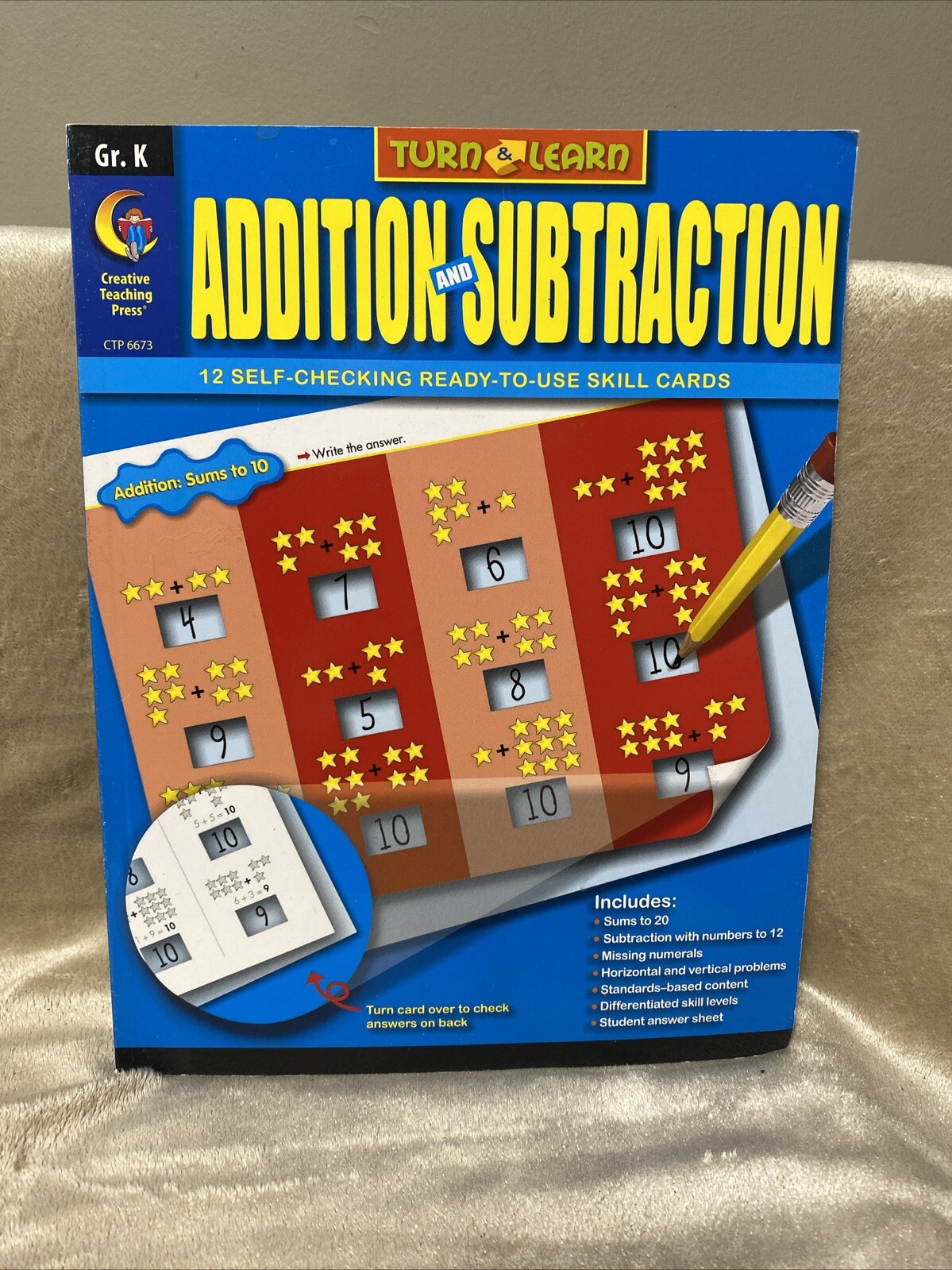 TURN & LEARN Self-Checking MATH +/- Cards Creative Teaching Press Class Or Home