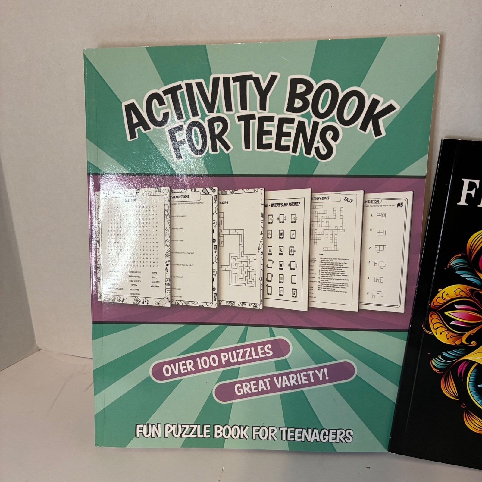 Activity Books For Teens Fun Puzzle Book Mandala Coloring Book Lot of 2 DIY