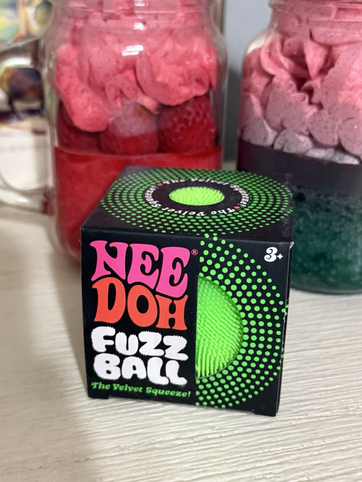 NEW Green Needoh FUZZ BALL Nee Doh Squishy Fuzzball AUTHENTIC US Squeeze Squish