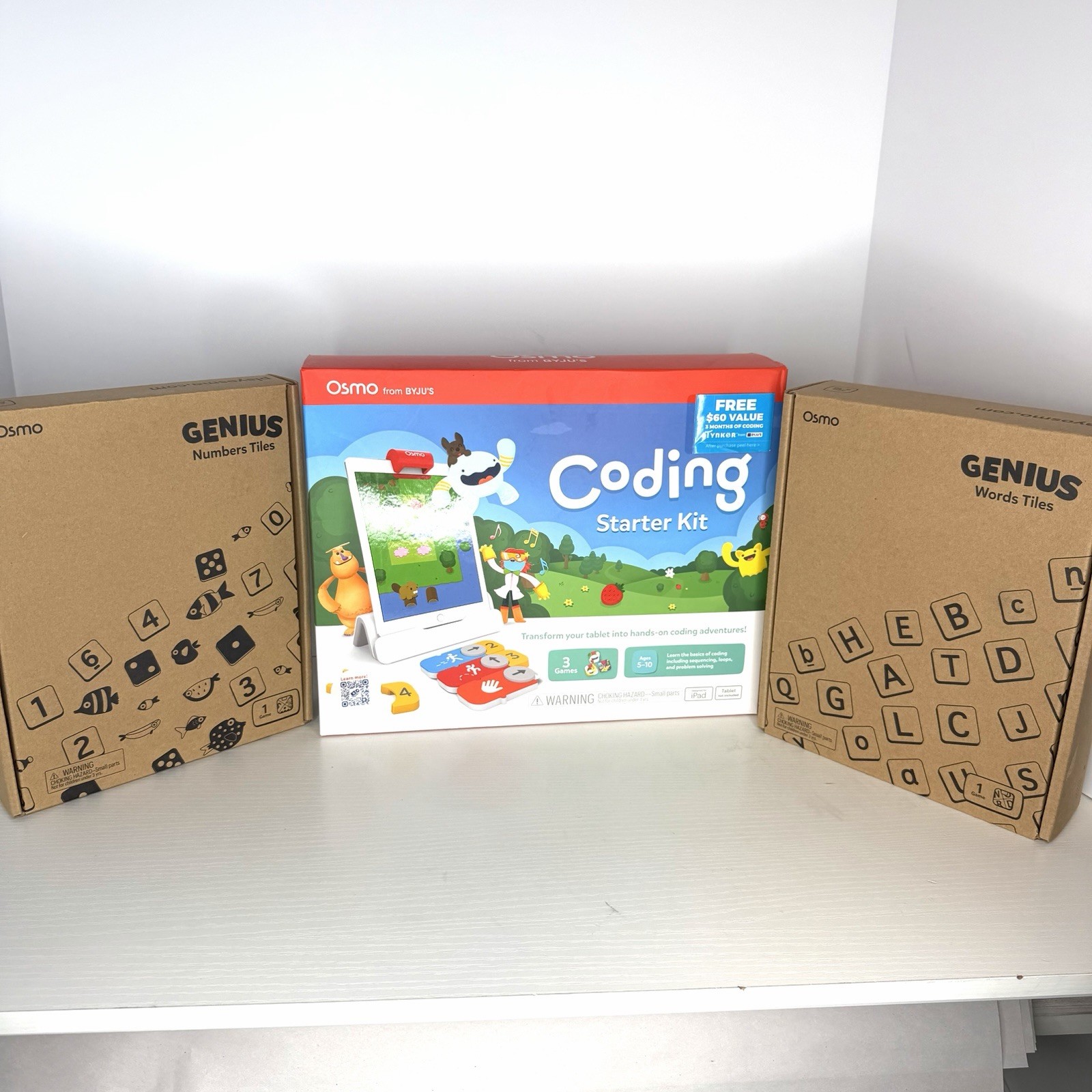 Osmo Coding Starter Kit w/ Genius Words & Numbers Tiles Bundle New Sealed