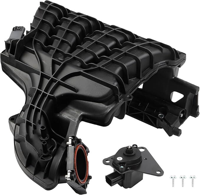 Dasbecan Engine Intake Manifold with Flow Control Valve Air Pressure Sensor
