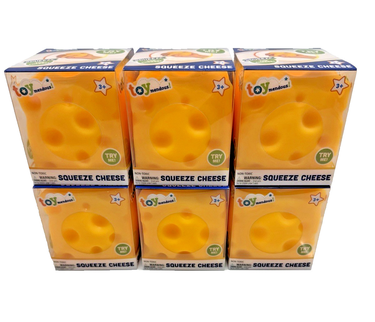 Toymendous! Squeeze Cheese Squeeze Toy- Amazing Slow Rise Squish- Lot of 6