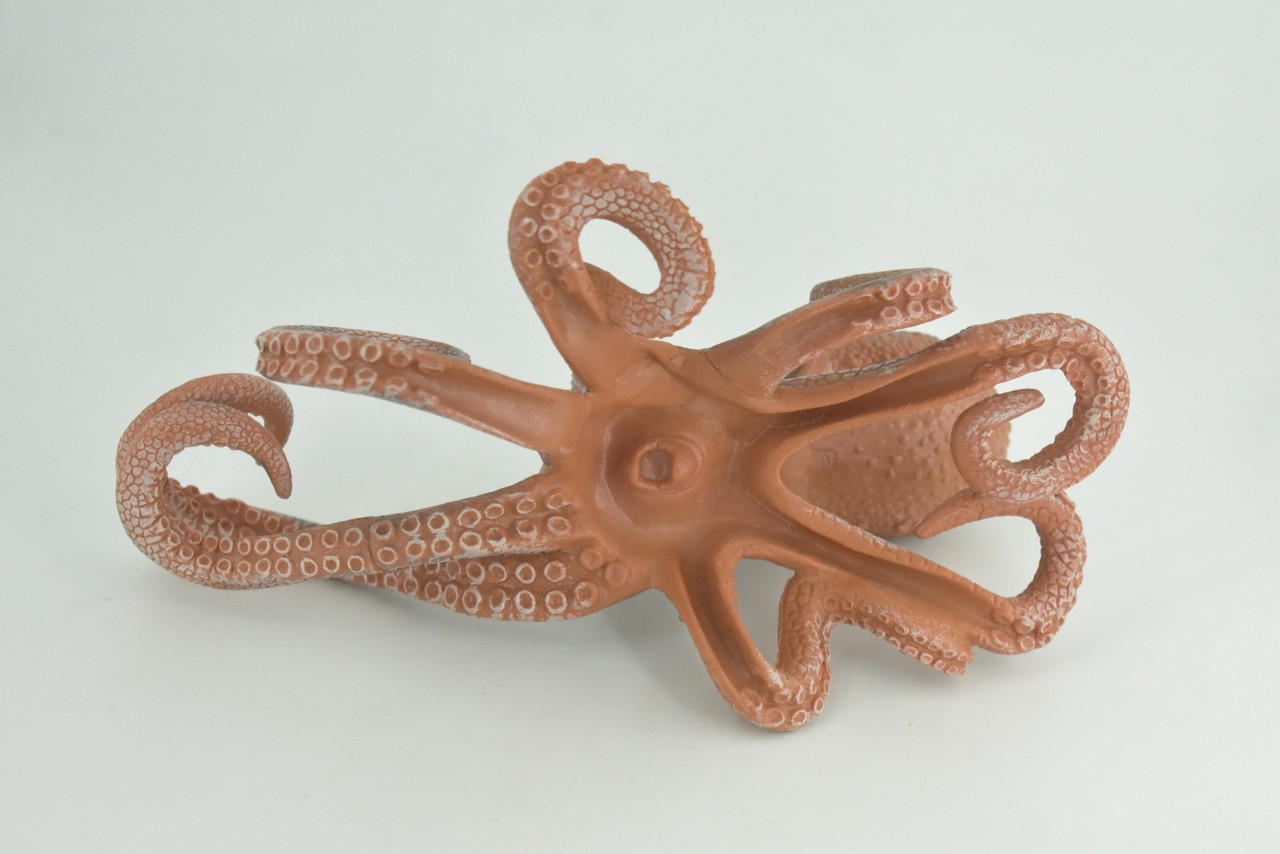Octopus Toy, Hand Painted, Rubber Realistic Toy, Model, 8 Inches CH1000BB219