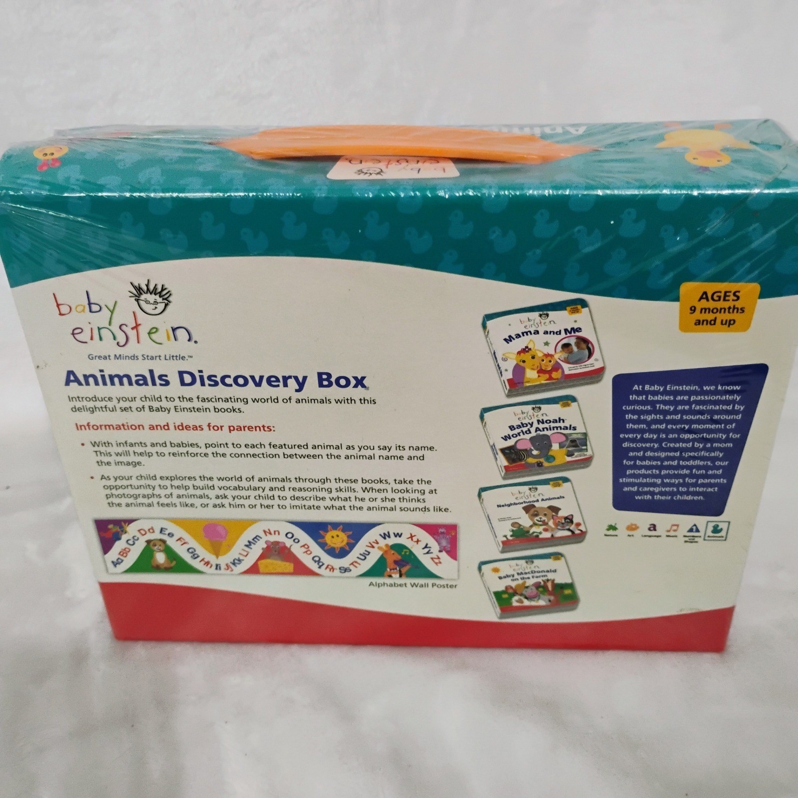 Disney Baby Einstein Animals Discovery Box New & Sealed Book Set & Poster 2007 P