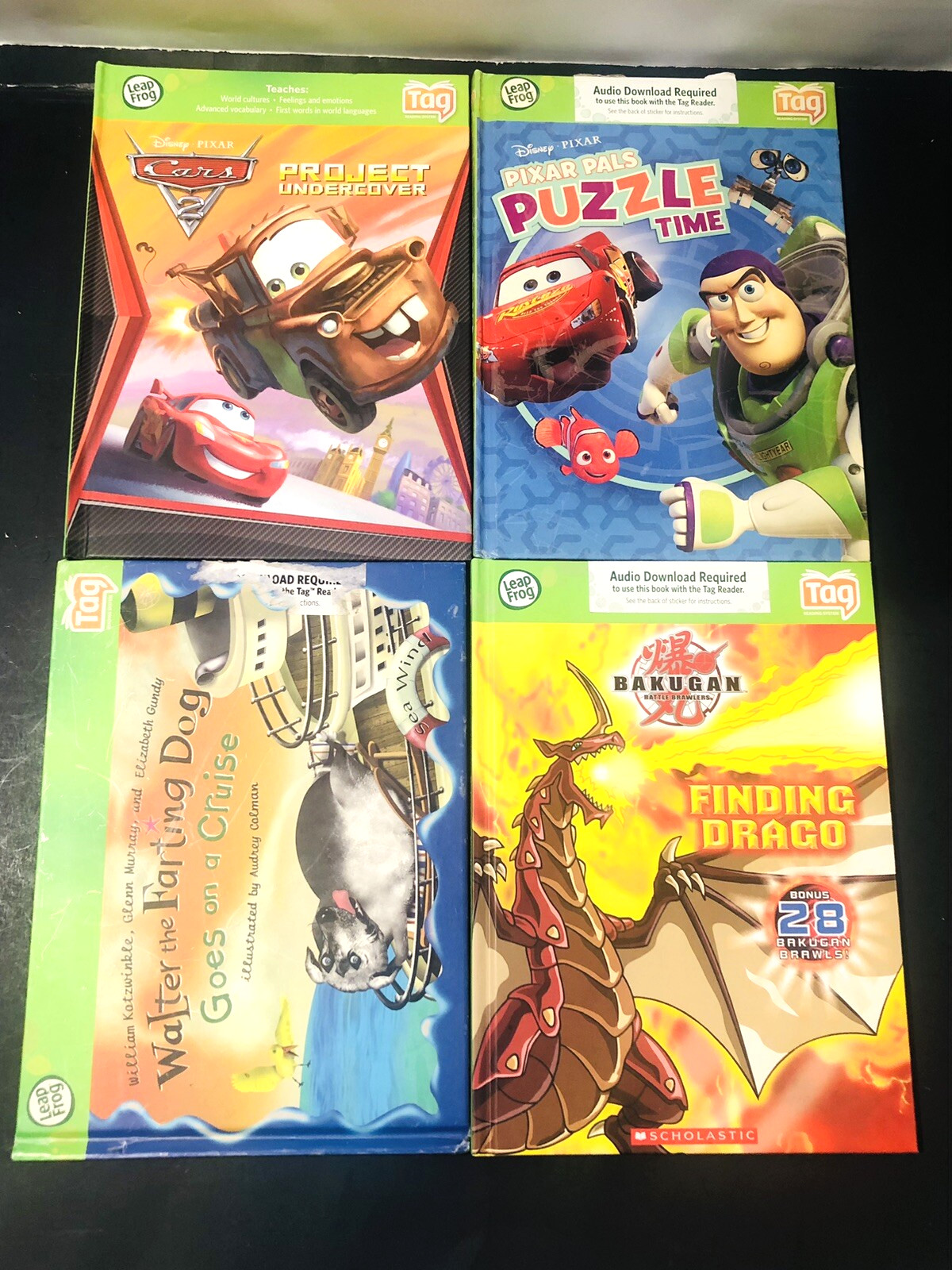 Leap Frog Tag Reader Set for Boys 4-7 Pen+Case+USB+8 Book Lot TESTED READ