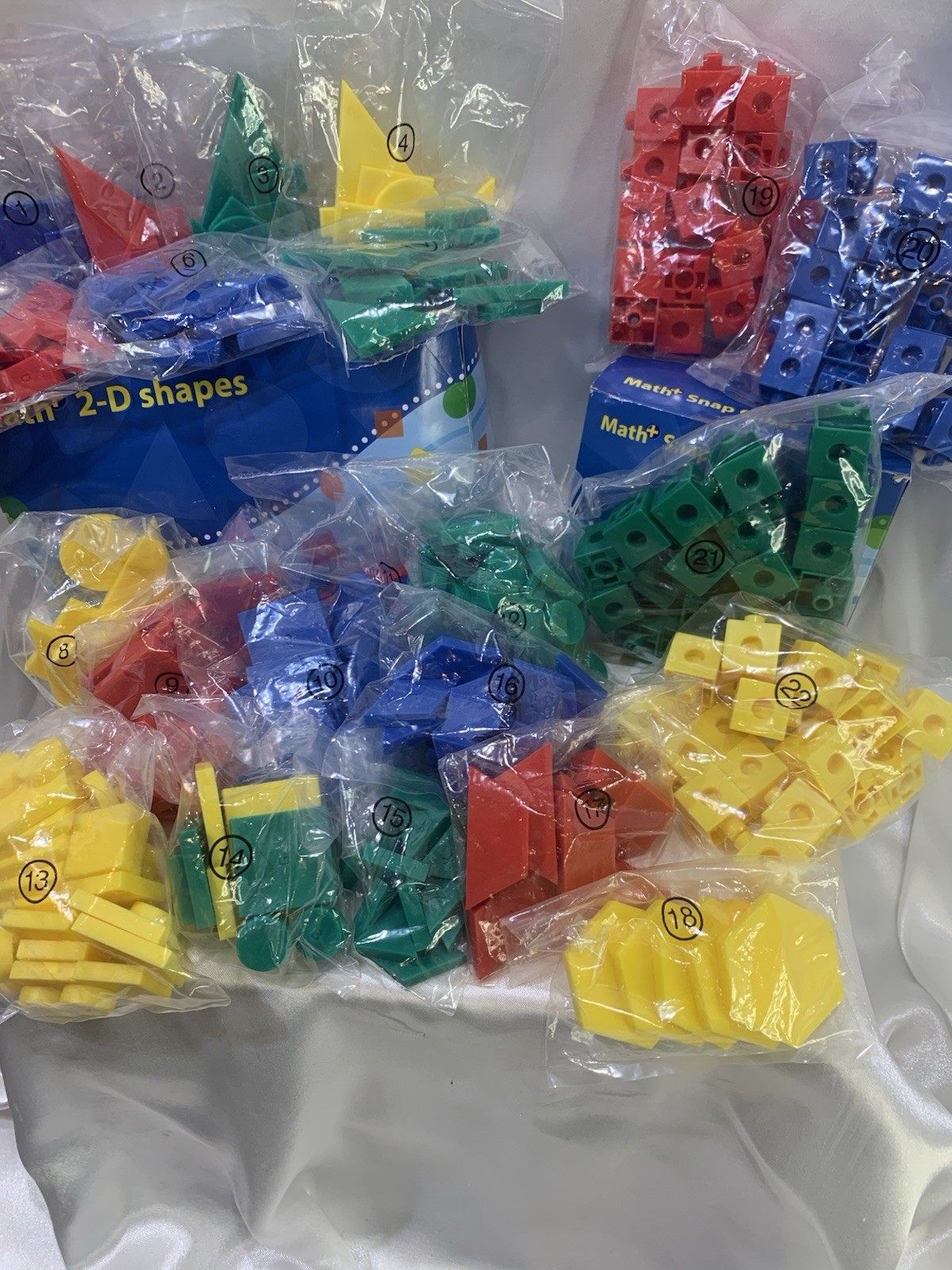 K12 Math+ 2D Shapes AND Snap Cubes Homeschool Fun Learning New/Other