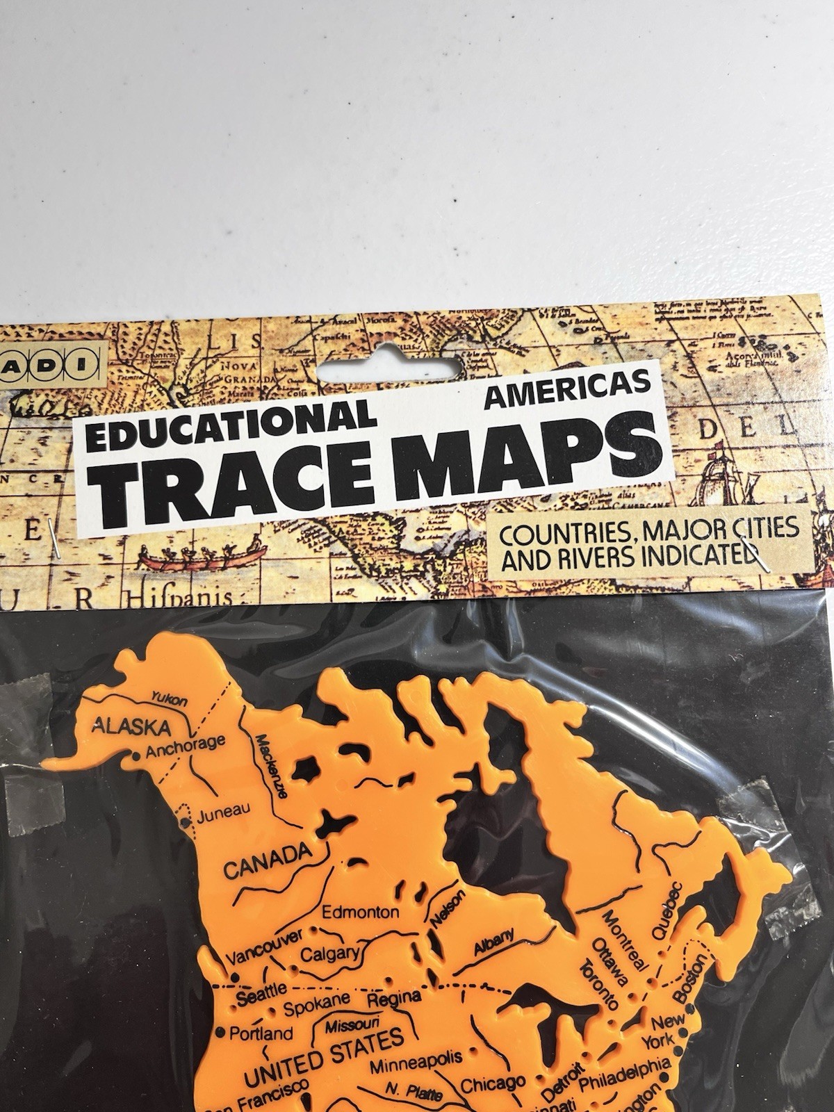 Rare Vintage ADI Educational Trace Maps Europe, Americas New In Package( Read)