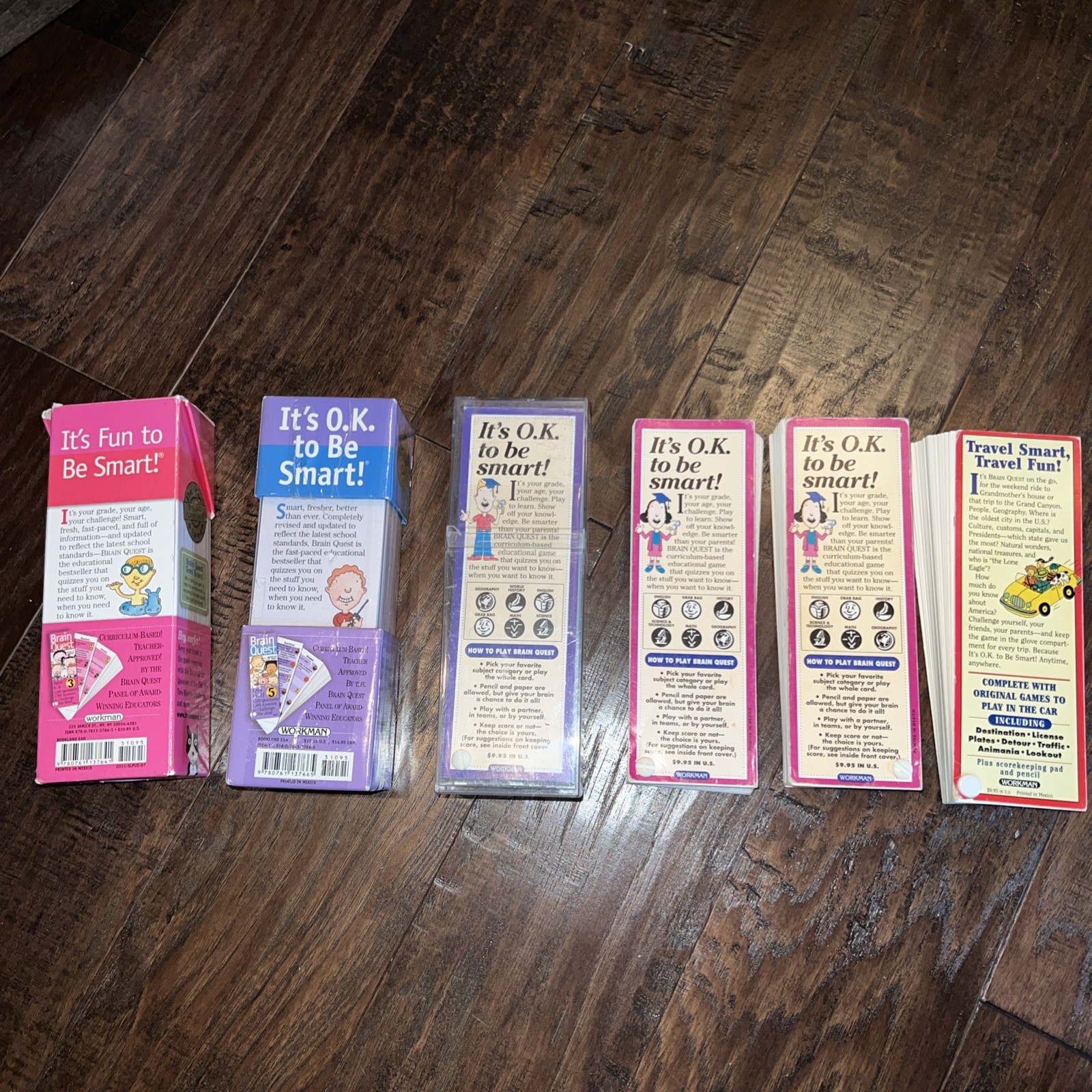 Vintage Lot Of 10 Brain Quest Learn Q & A Cards – Grades 3, 5, 6 , 7 (Ages 8-13)