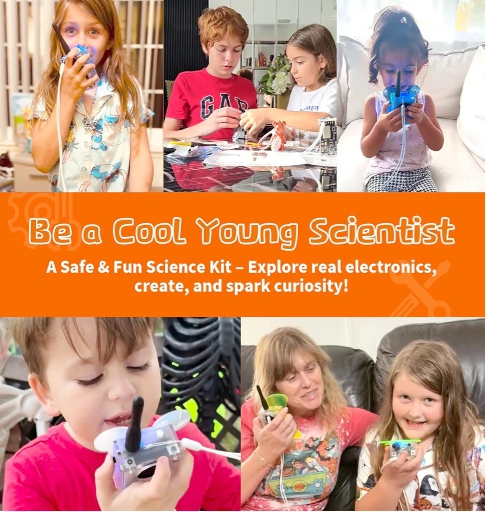 eUda+ STEM DIY Electronic Walkie Talkie Kit Soldering Toy For for 8yrs&Up NEW