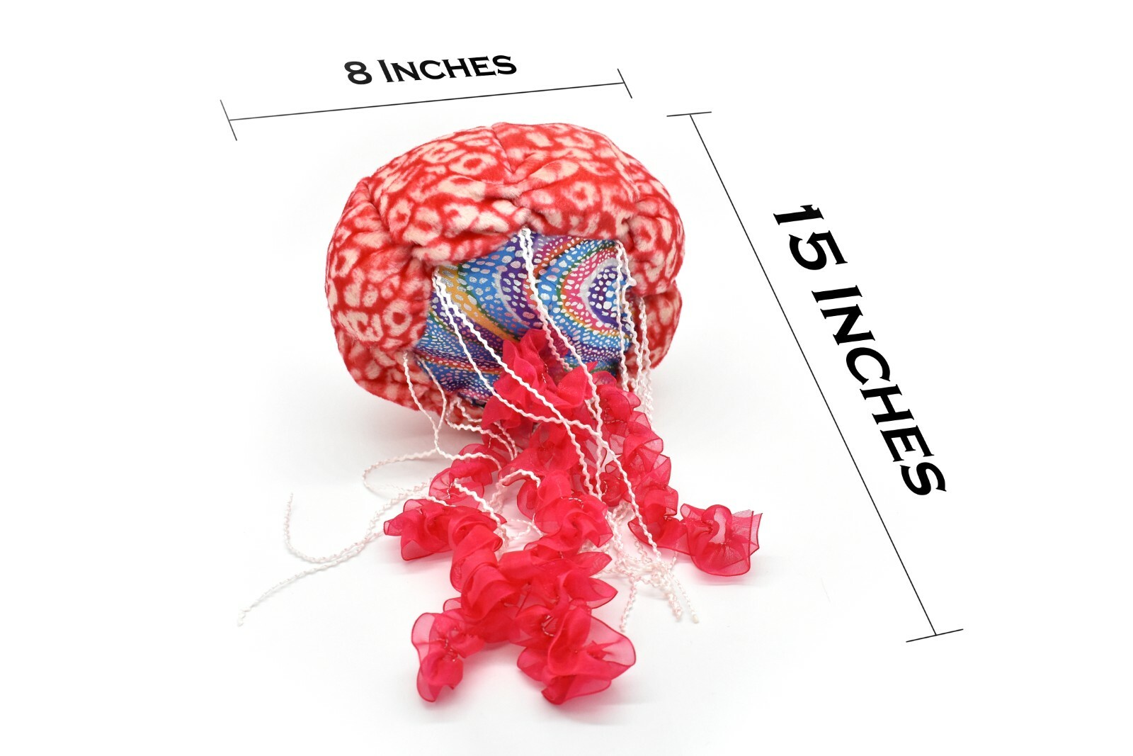 Jellyfish Plush, Red, Hanging Stuffed Animal Soft Decoration 14″ F4352B427