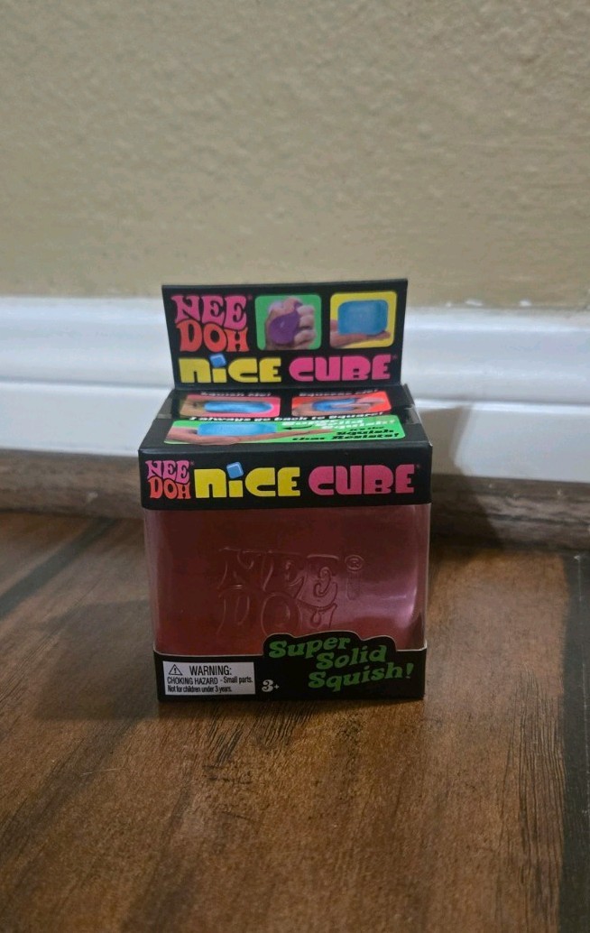 NeeDoh Nice Cube Super Solid Squish Stress Toy Blue New