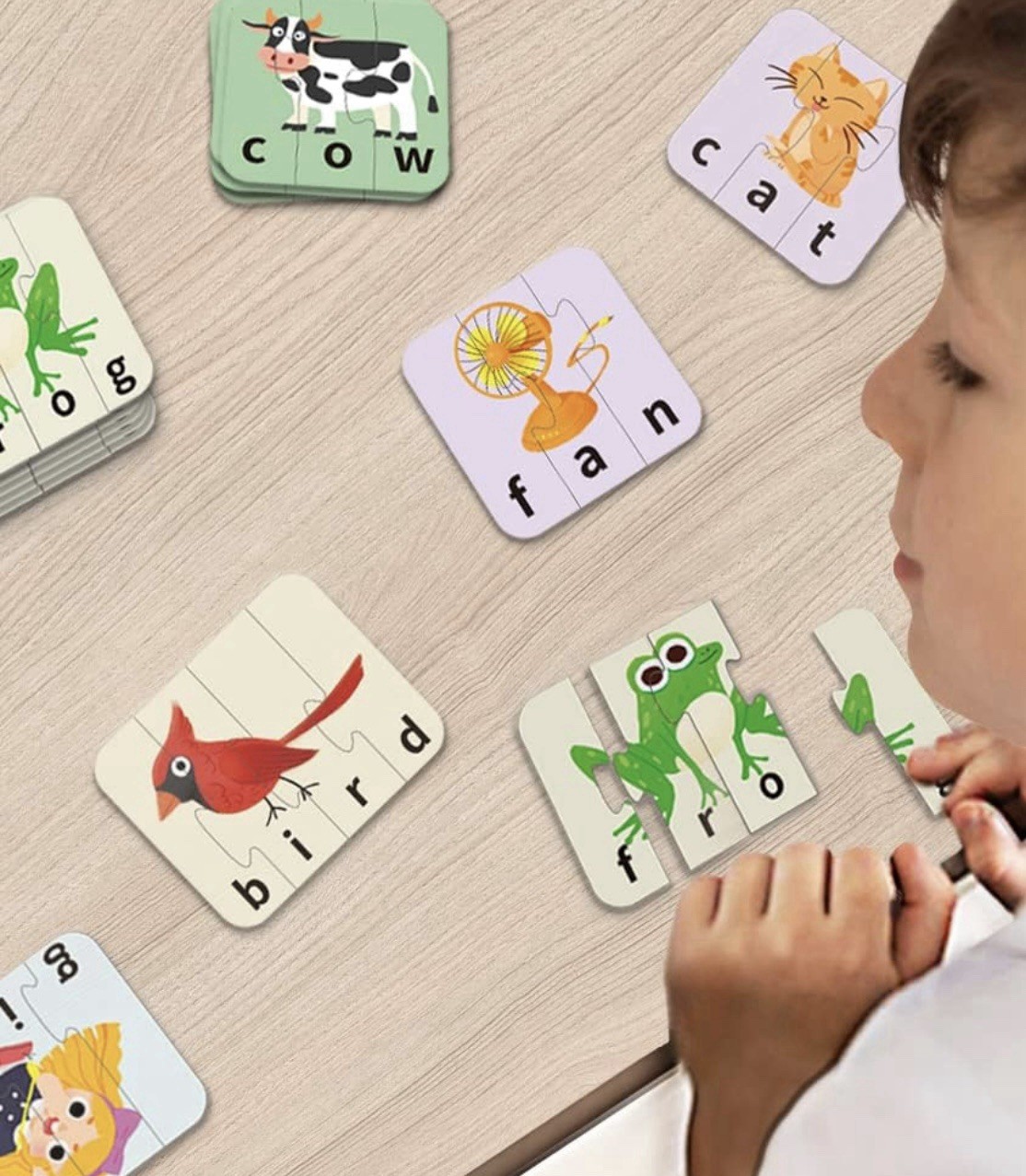 Kidepoch Spelling Puzzle Cards Educational Game 70 pieces