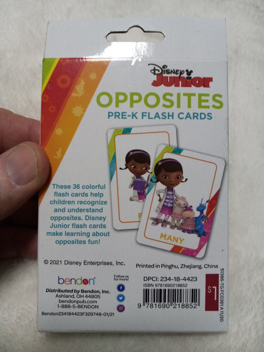 Disney Jr. Mickey Mouse & MORE! Opposites Pre-K Flash 36 Multi-Colored Cards