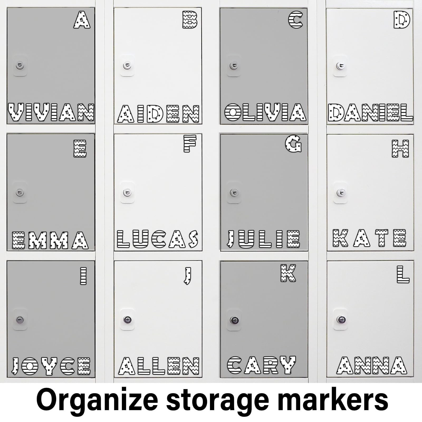 Qyeahkj 103 Pcs Black and White Magnetic Letters 2’’ Small,