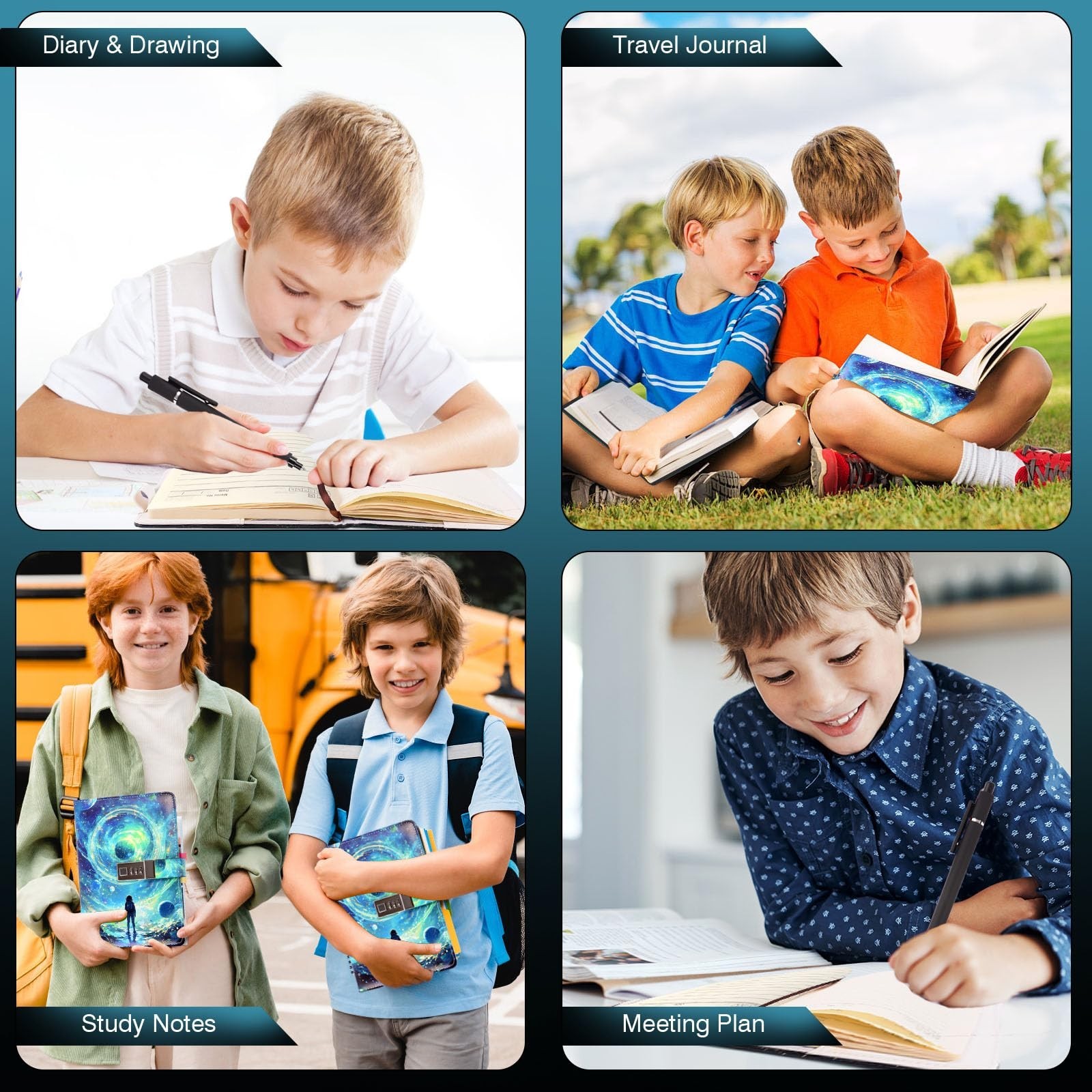 Diary with Lock for Boys Ages 8-12, A5 Journal with Lock 192 Pages-Adventure …