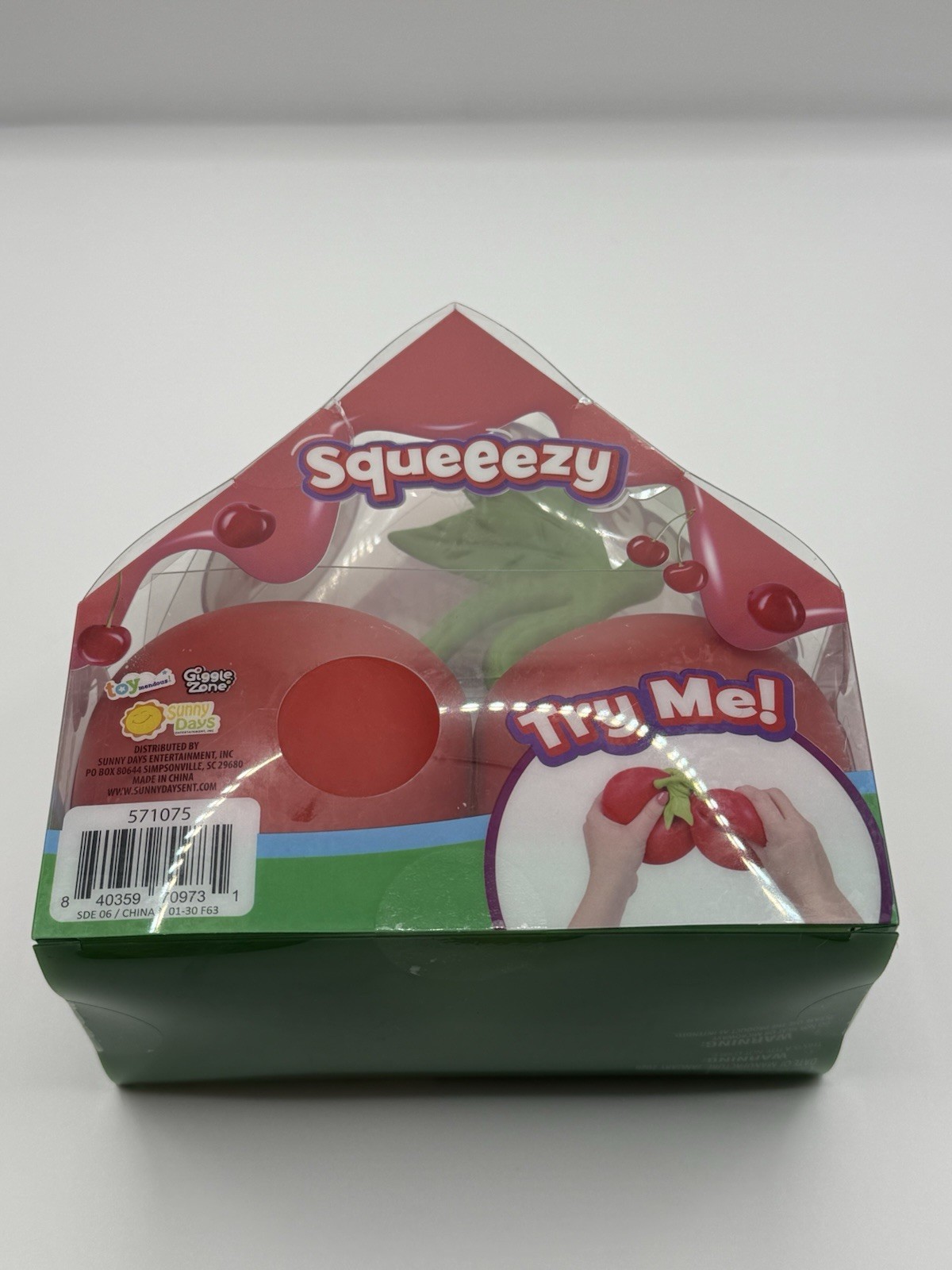 Sunny Days Squeeezy Cherries Viral Squish Squishy Jumbo Fidget Toy Red Cherry