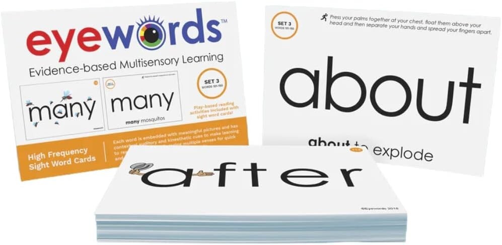 Multisensory Sight Word Cards, Set #3, Words 101-150
