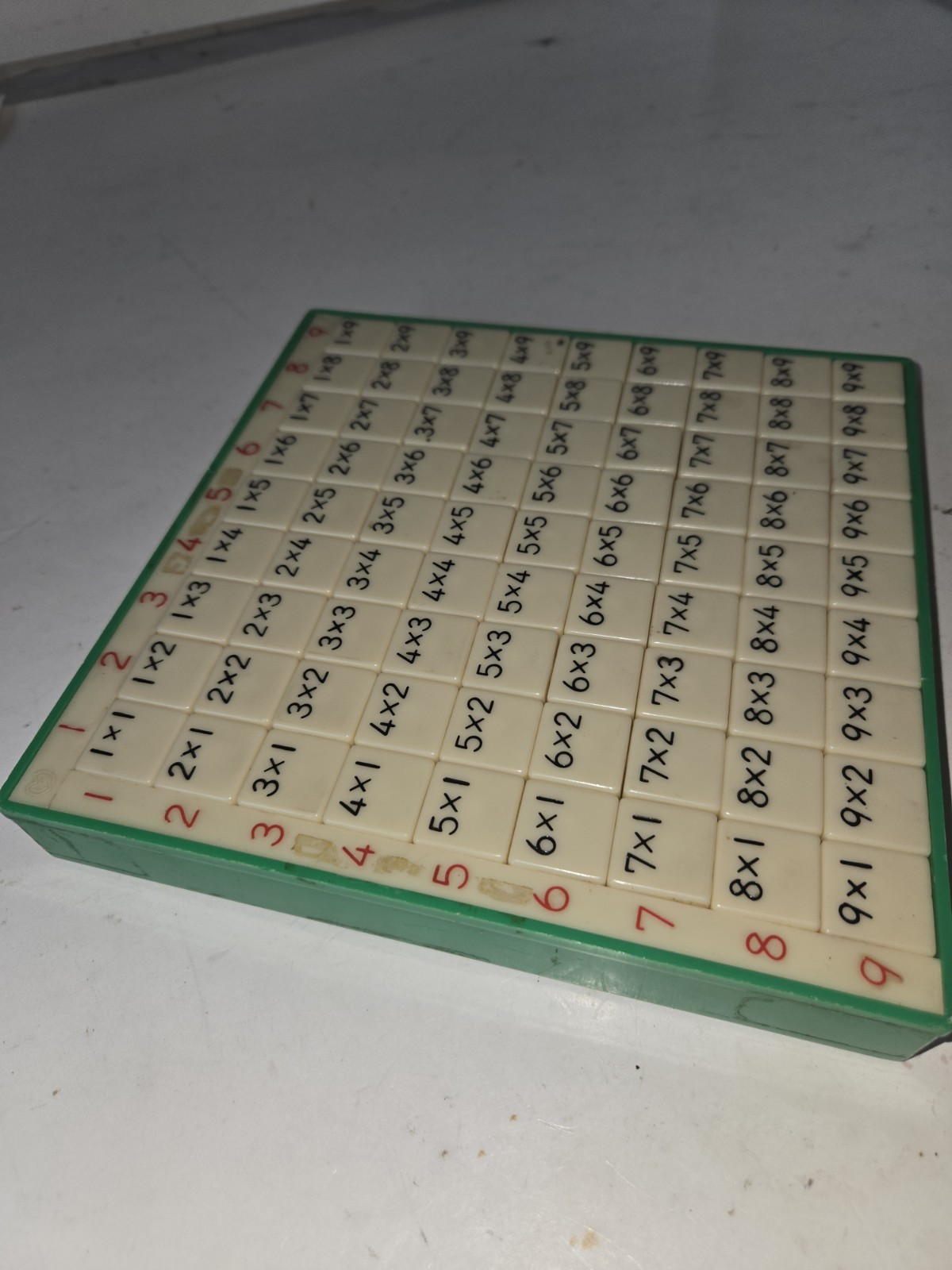 Vintage Multiplication Math Timetables Home School Push Down Square Green GL