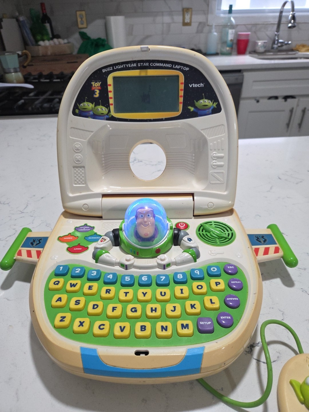 Buzz Lightyear Vtech Star Command Laptop Pixar Toy Story 3 WORKS