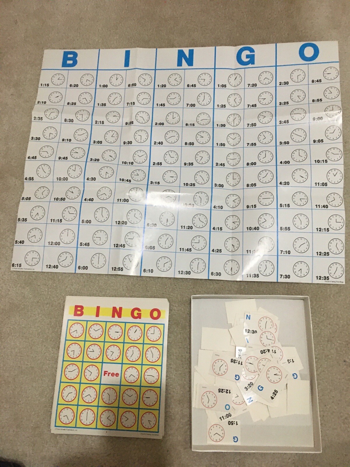 Lot of 3 Bingo Games Sight Words Telling Time Punctuation Gently Used