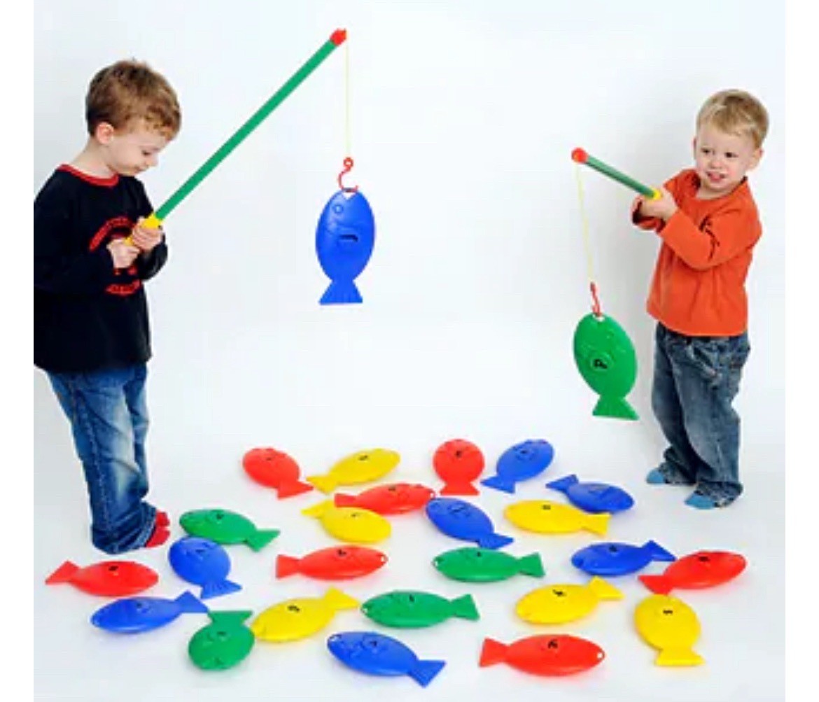 Polydron Giant Fishing a-z. Each fish is made of durable plastic and is around 9