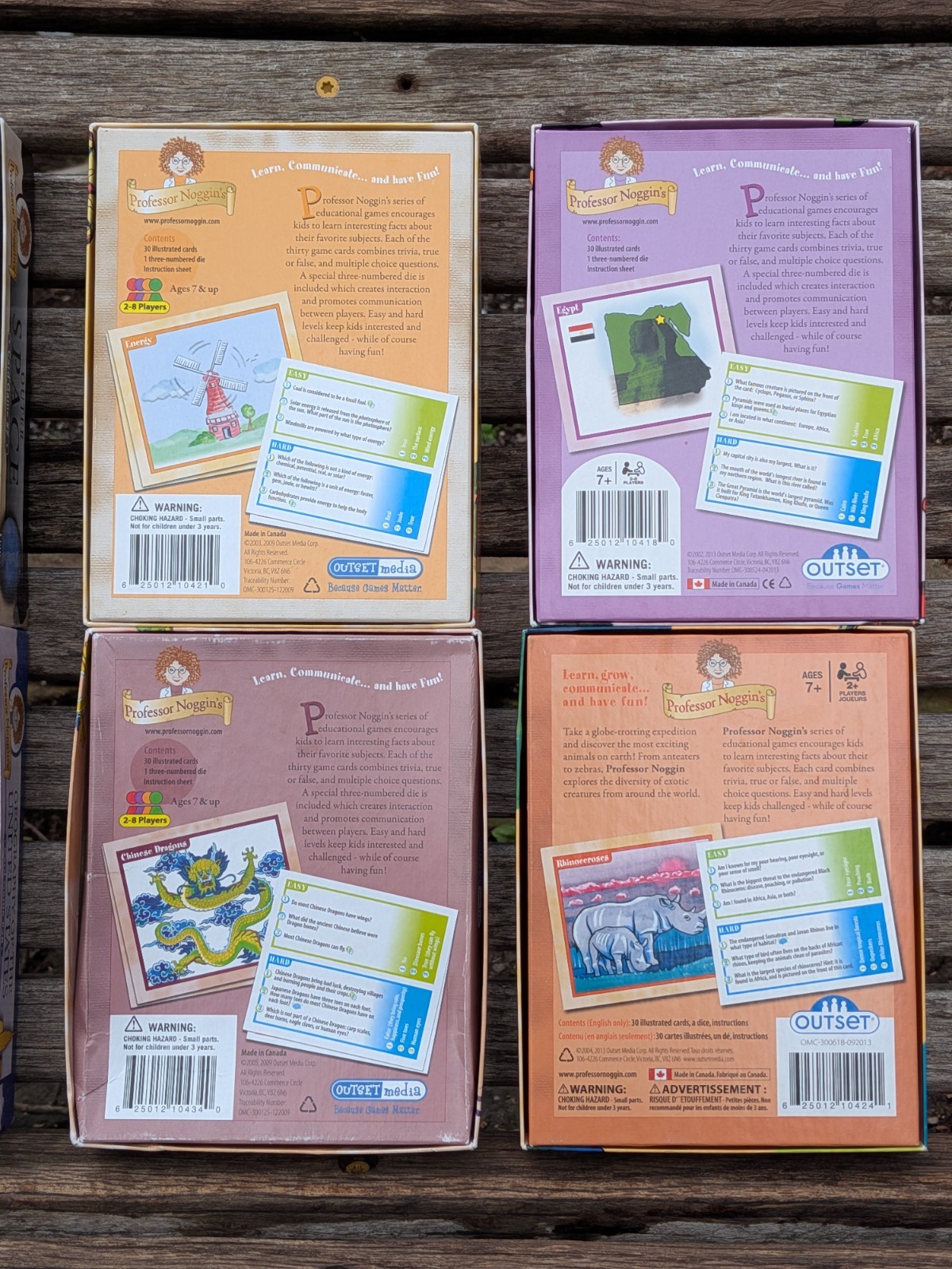 Lot of 8 Professor Noggin’s Educational Card Game History Science Trivia
