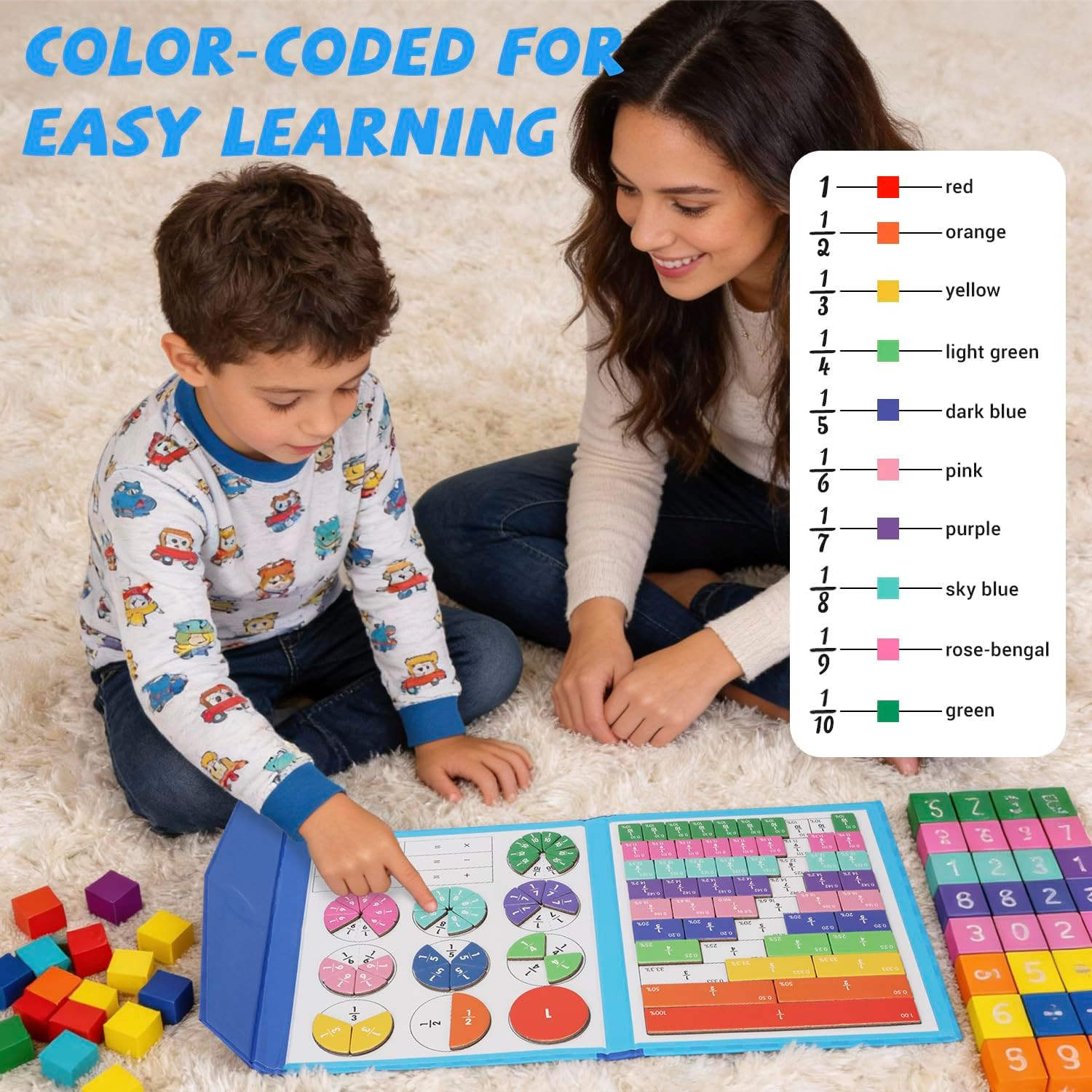 Magnetic Fraction Demonstration Book, Magnetic Fraction Educational Puzzle with