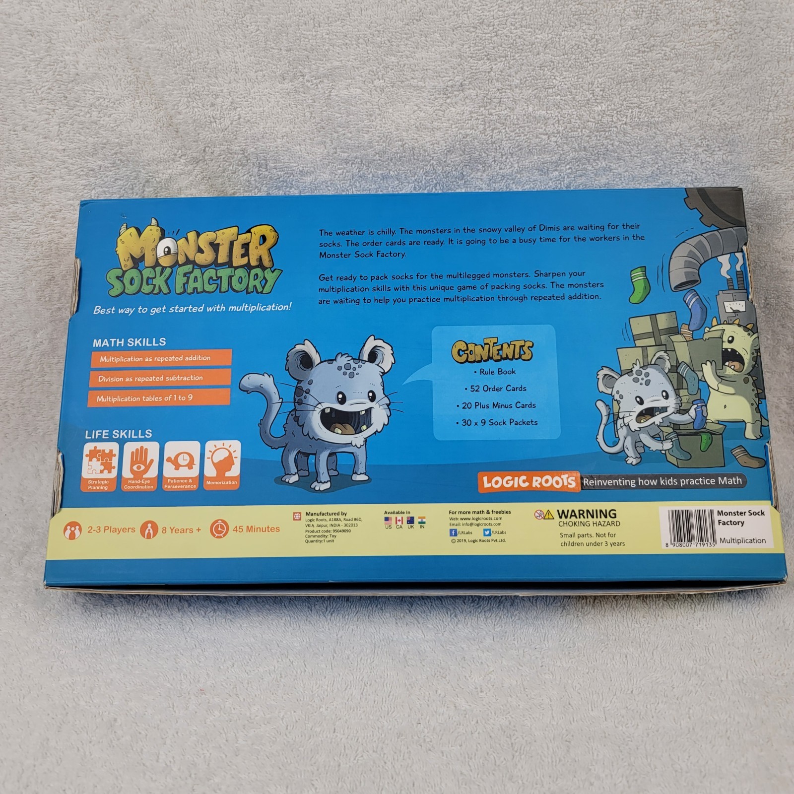 Monster Sock Factory Logic Roots Multiplication Math Game Used Nearly Complete
