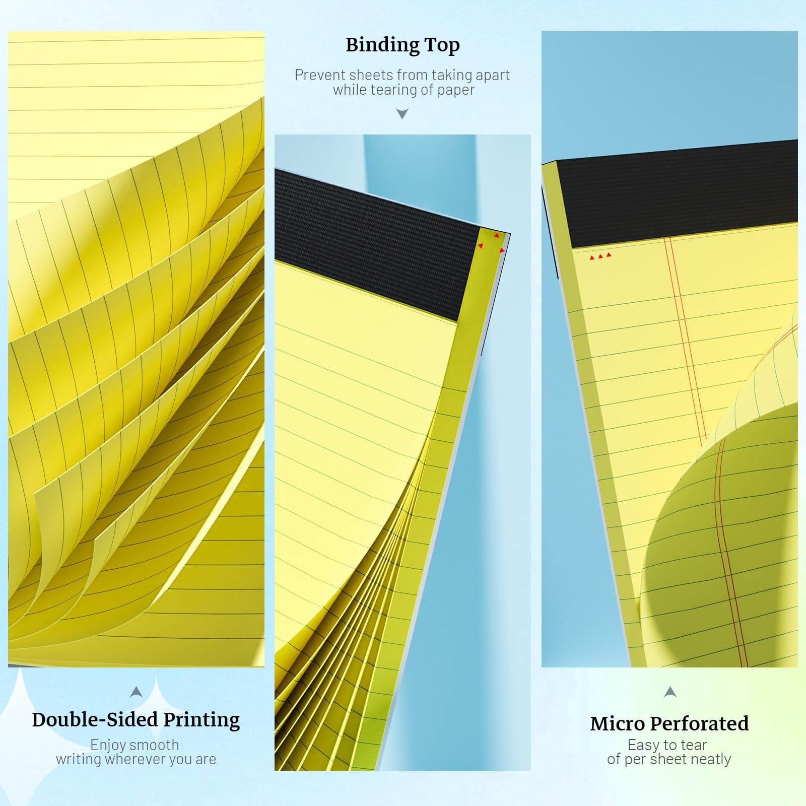 Yellow Legal Pad, 8.5 x 11 College Ruled Notepad, 12 Pack Legal Notepads 8.5 …
