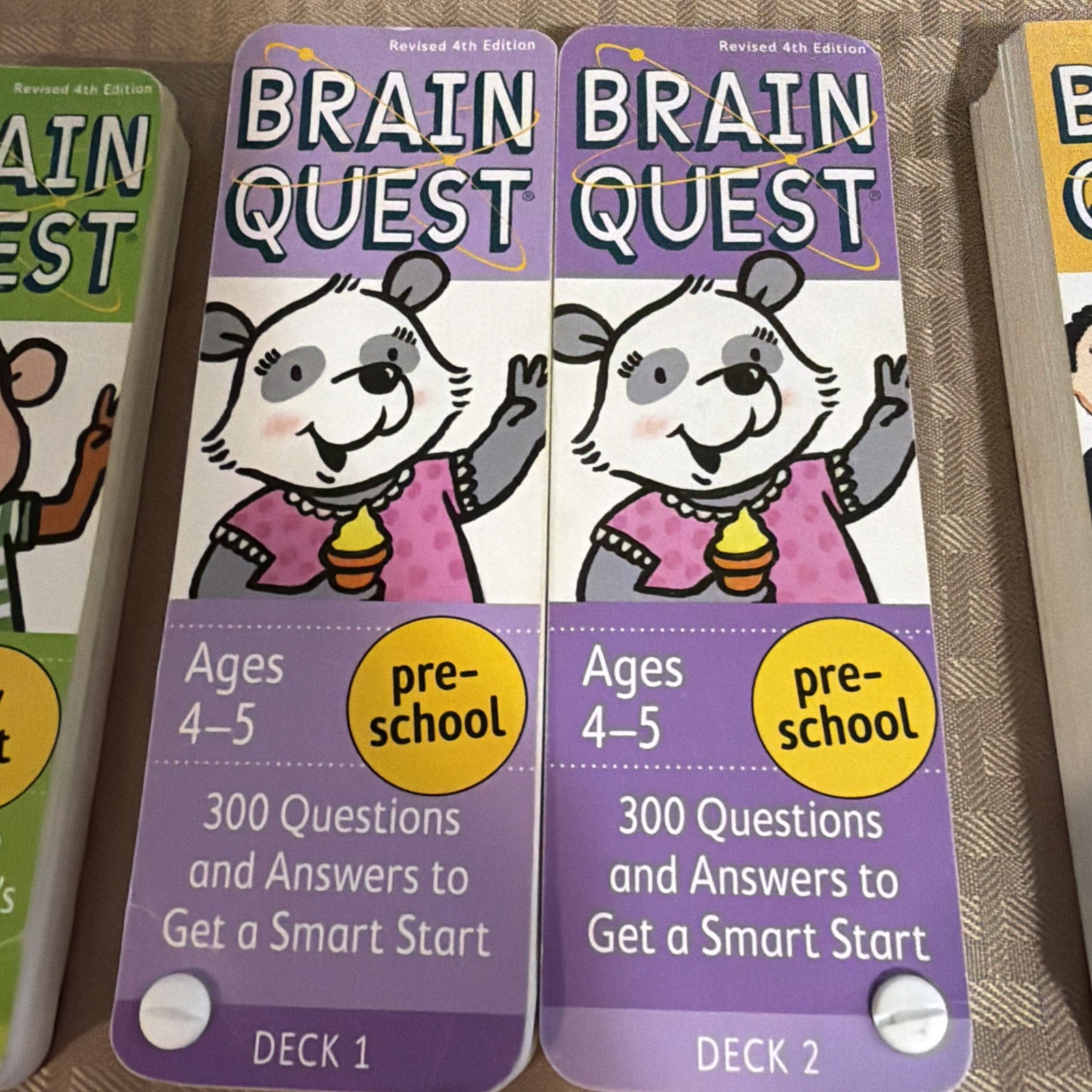 Brainquest Lot Kids Learning Cards Ages 2-7 & Up 6 Sets (12 Cards)