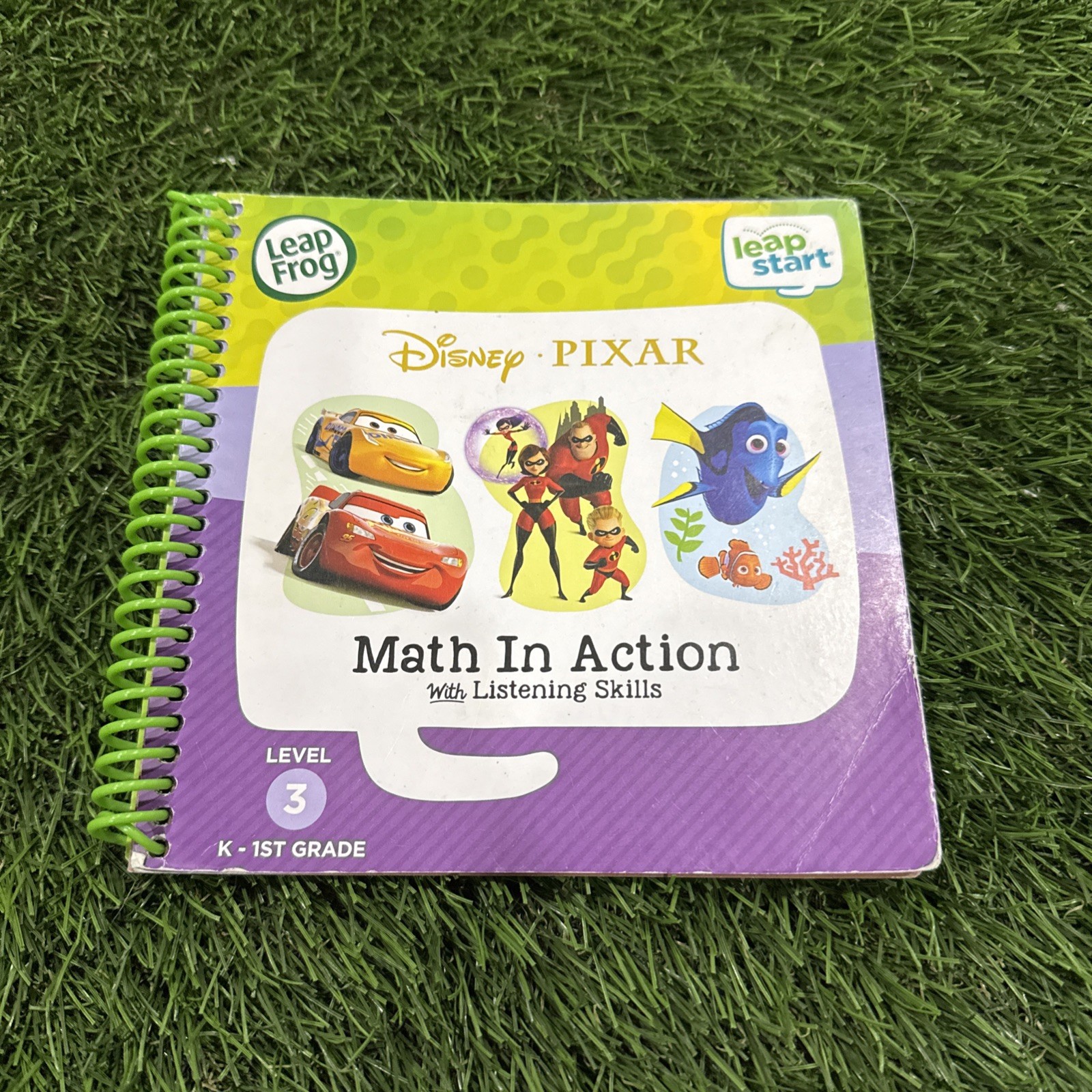 NEW LeapFrog Leap Start Kindergarten-1st Grade book — DISNEY PIXAR MATH ACTION