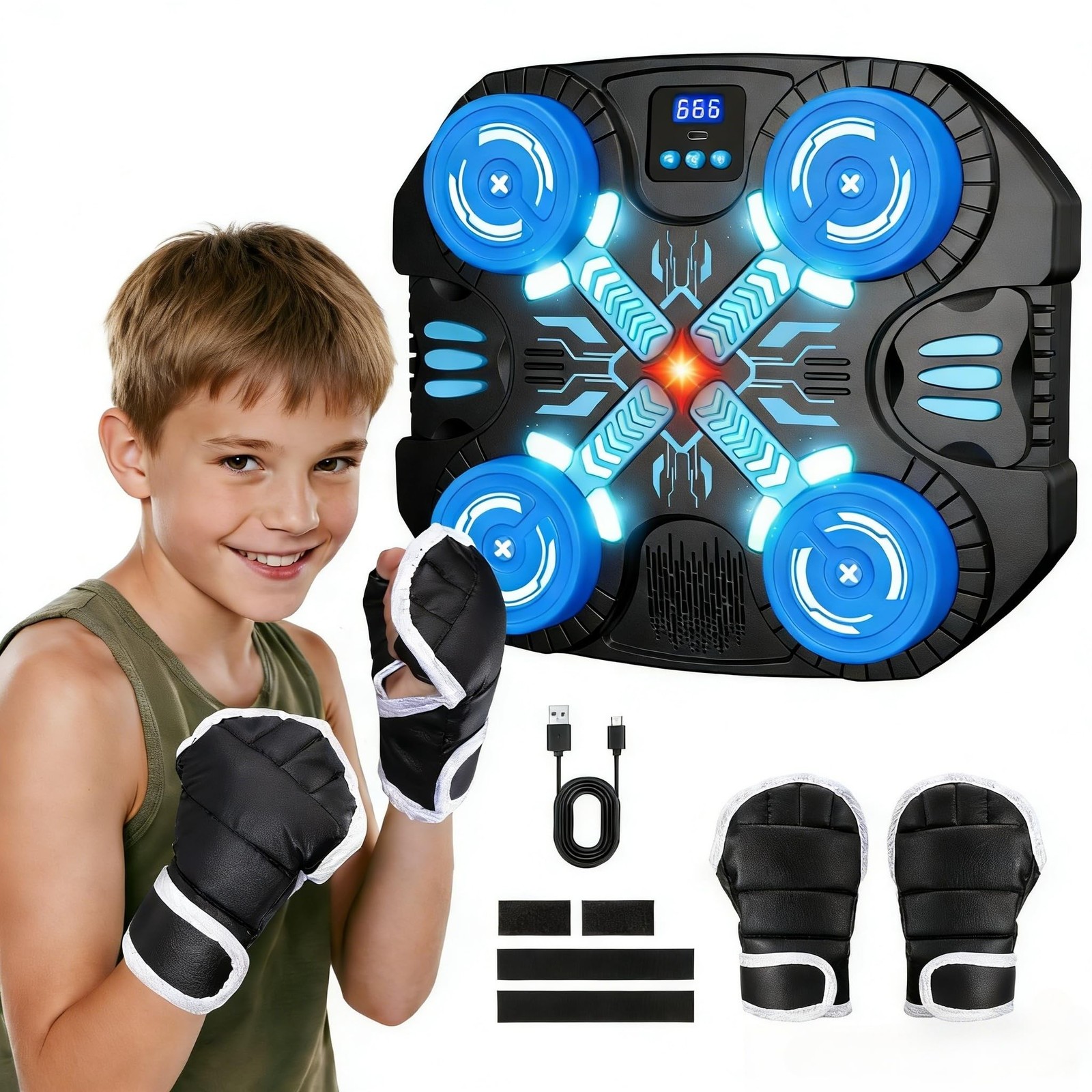 Boxing Machine with Music for Kids Sports Toy-3 Game Modes & 14 Levels, 4 5 6…