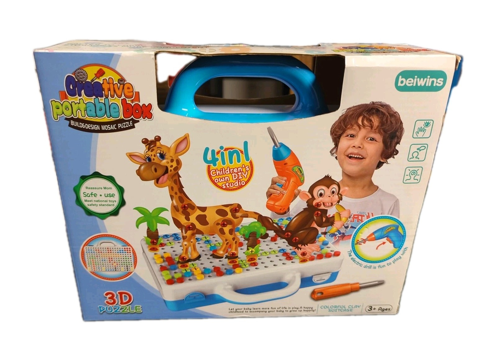 Beiwins Drilling Screw 3D Creative Mosaic Puzzle Toys For Children Building NIB