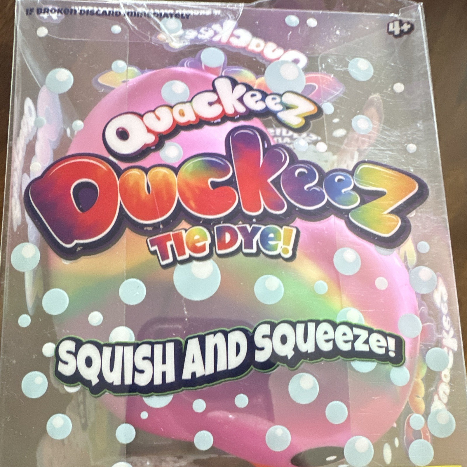 Quackeez Duckeez Tie Dye Tactile Squish & Squeeze Toy Multicolor Pink Ages 4+