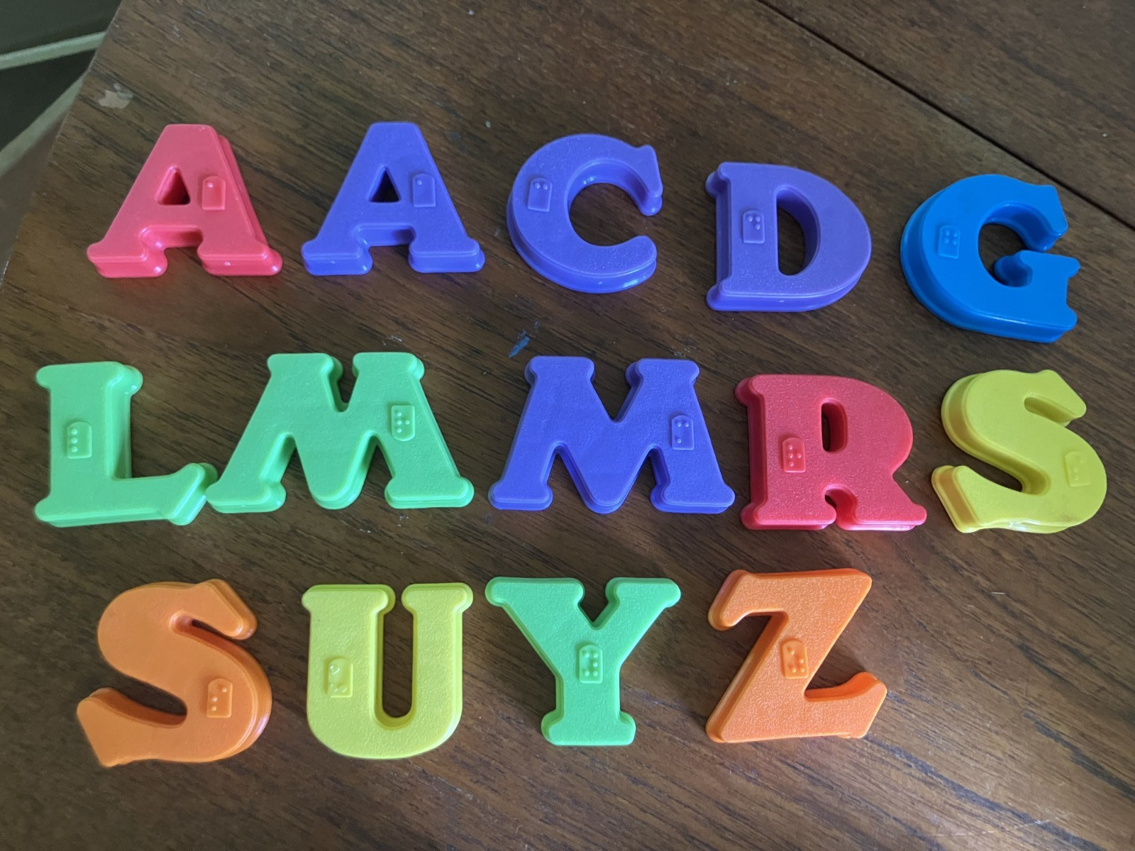 Playskool Vintage 1995 Magnetic Refrigerator Magnet Alphabet ABC Letters Braille