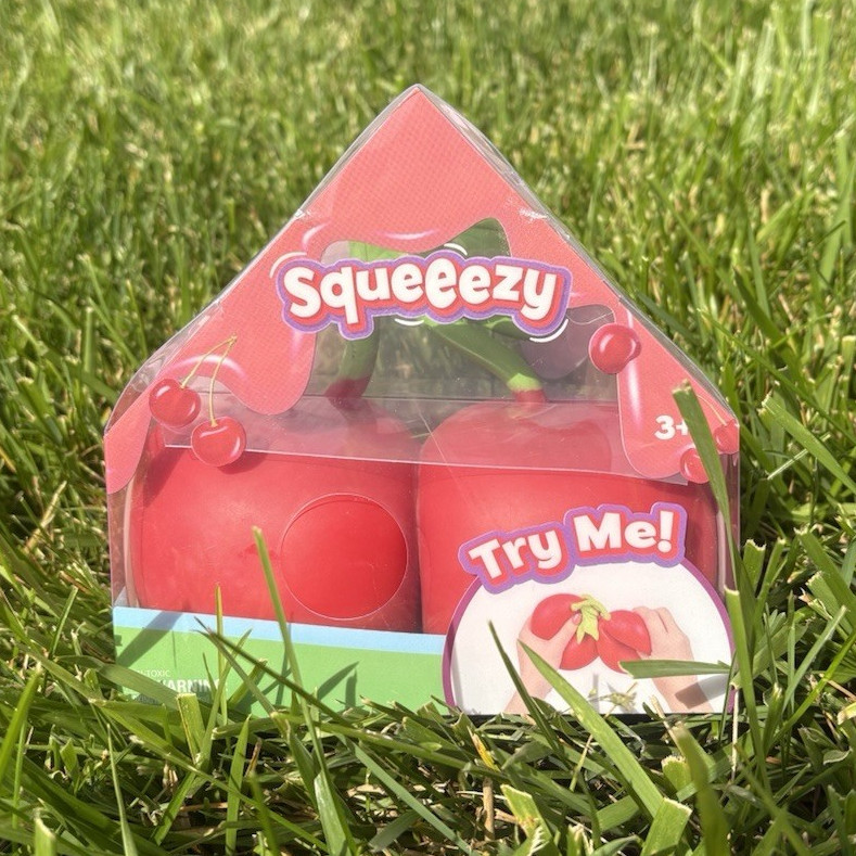 Squeeezy Cherry Tactile Squeeze Toy, Red, Ages 3+ (3-4 Years)