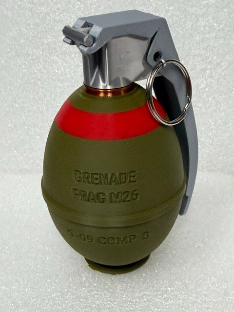 M26 Lemon Frag Hand Grenade Comp B 3D Printed Replica Made in USA