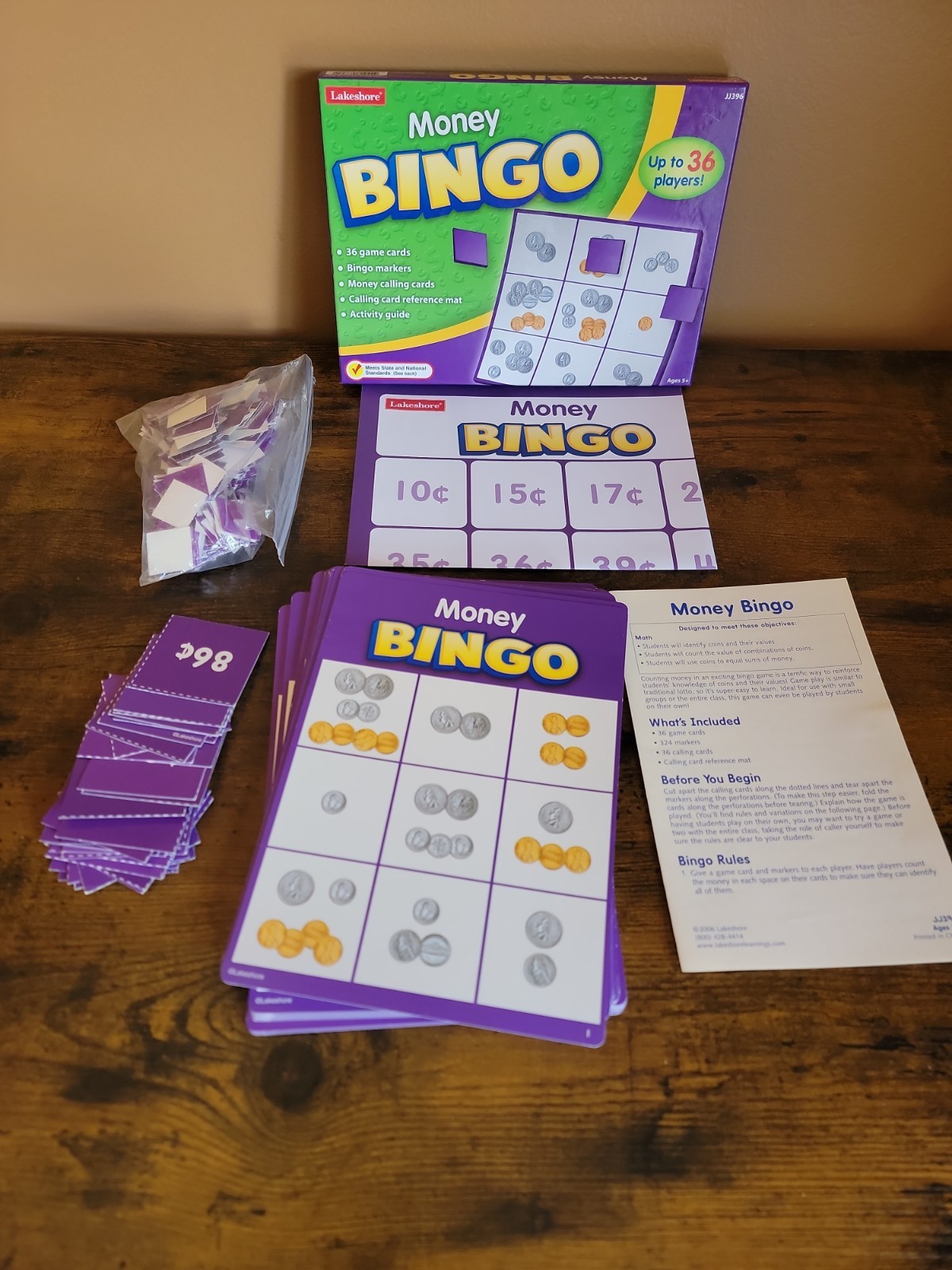 Lakeshore Learning Trend Enterprises Bingo Time Money Numbers Multiplication X4