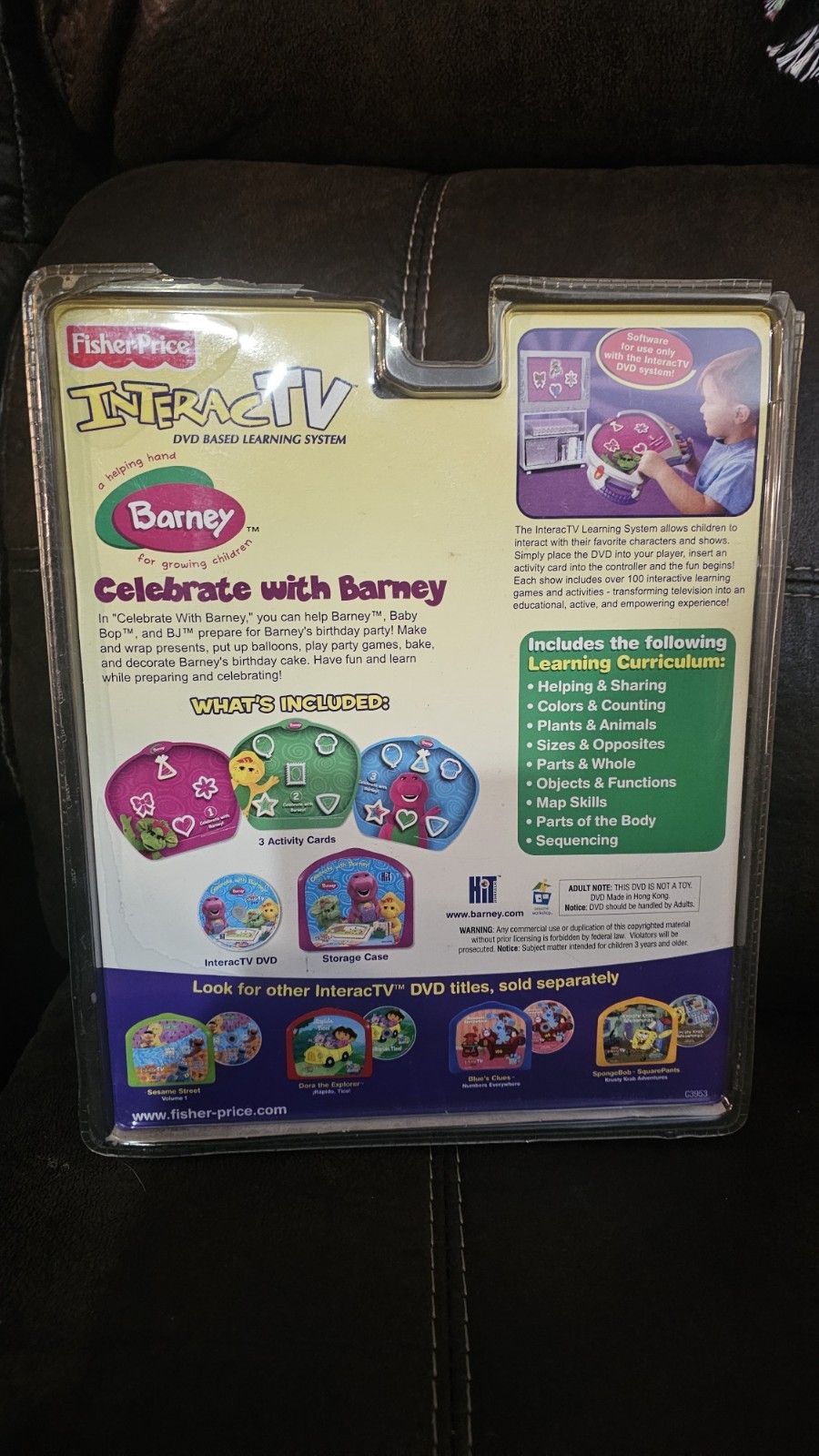 Fisher-Price InteracTV Celebrate with Barney C3953 Rare DVD Learning Game Sealed