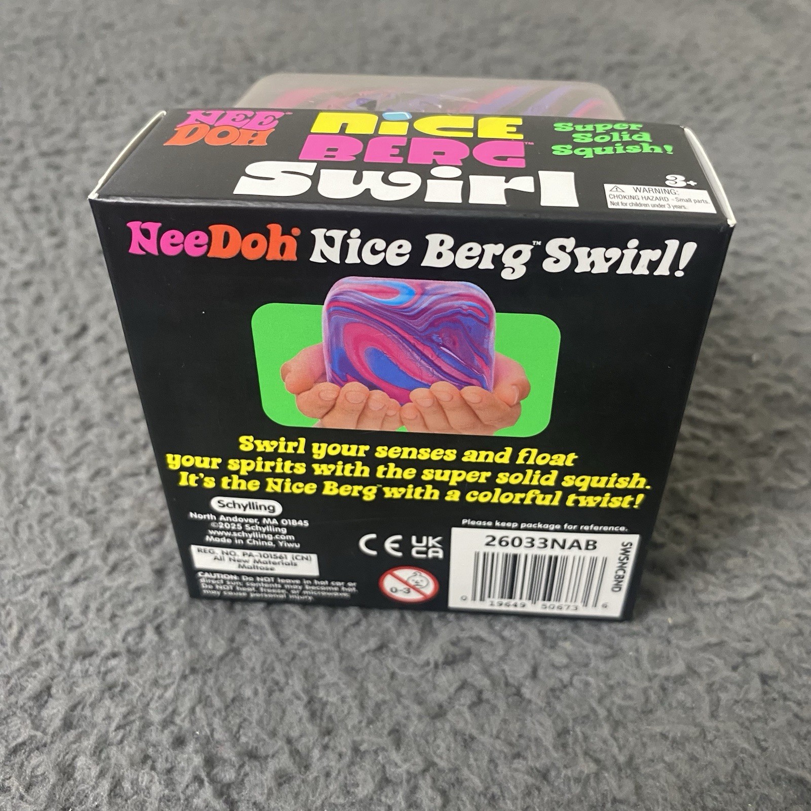 NeeDoh Nice Berg Swirl XL Nee Doh Squishy Swirl Cube Purple Pink Black