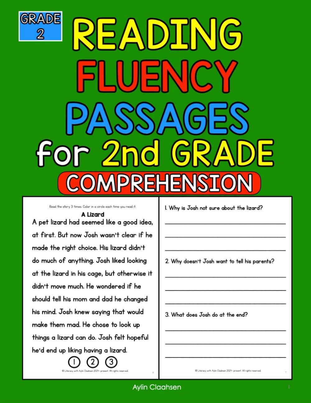 2nd Grade Fluency Passages with Comprehension Questions Workbook: Second…