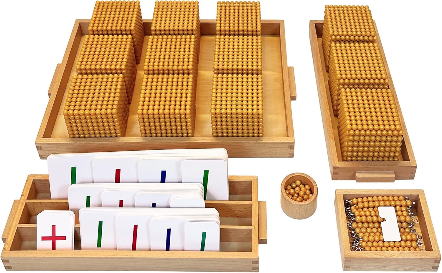 Golden Beads Montessori Toys, Math Manipulatives, Math Bank Game Toys for Pre..