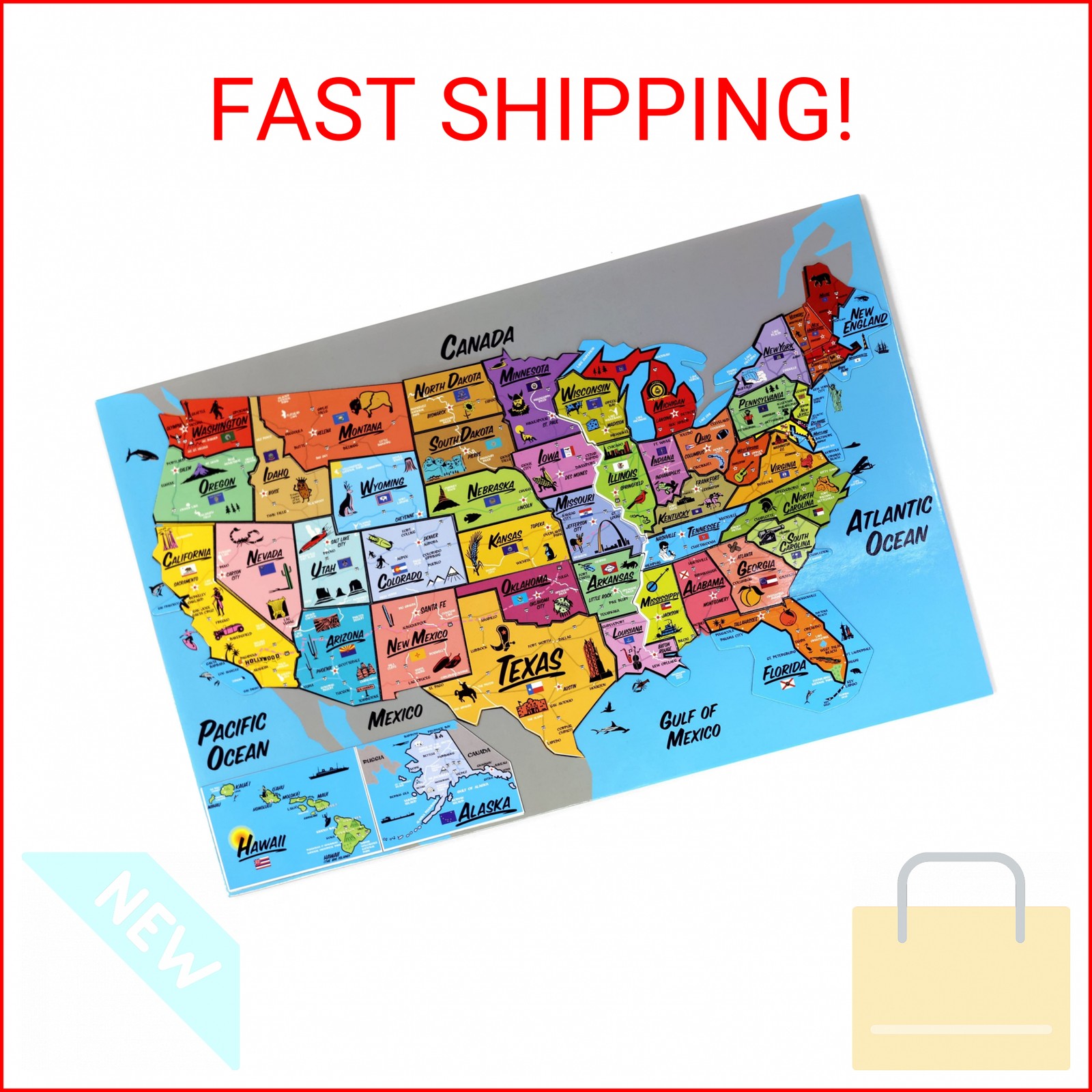 ATA-BOY Ata-Boy U.S.A Magnetic Map