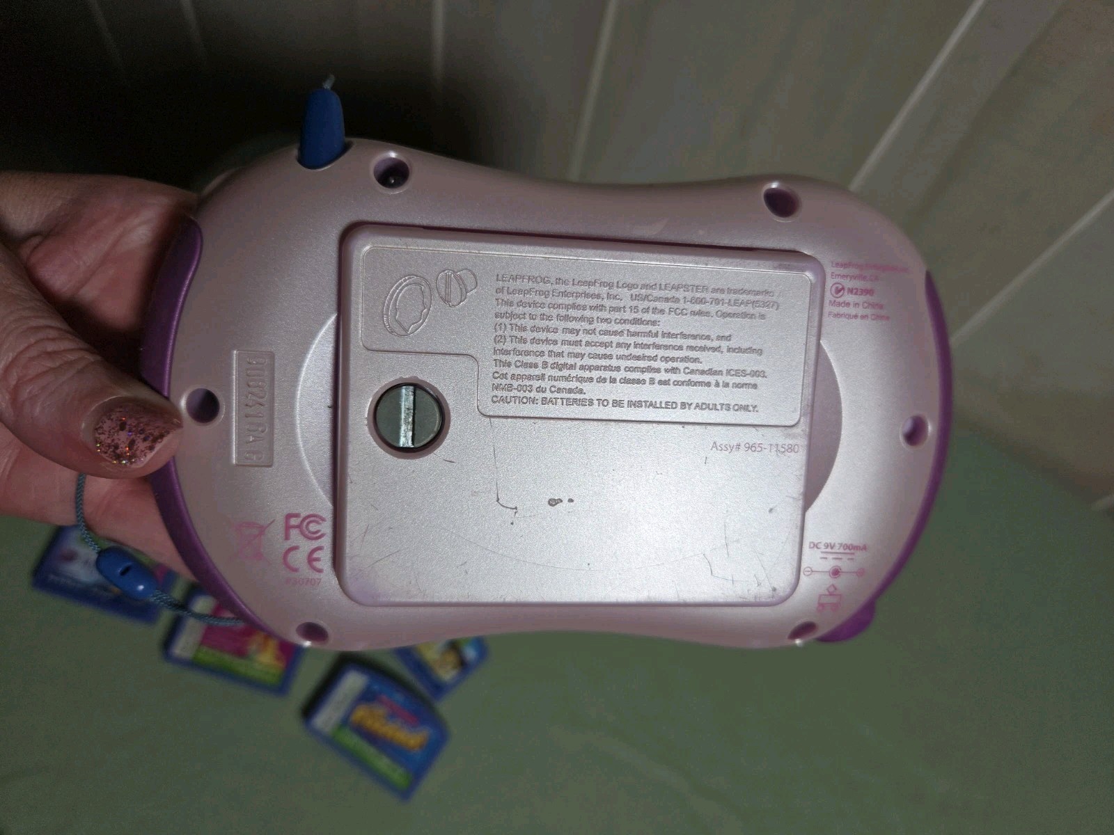 Leap Frog Leapster 2 Pink Learning System 6 Games TESTED Works Nemo Princesses