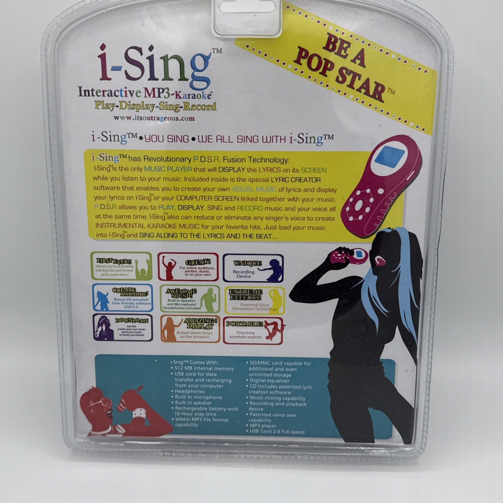 Vintage I-Sing Interactive Karaoke Play-Display-Sing-Record New