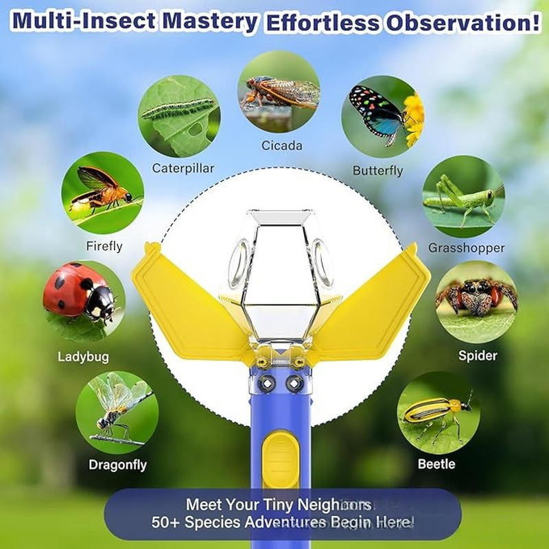 Kids Bug Catcher Kit Magnifying Glass Insect Observer Box Science Toy