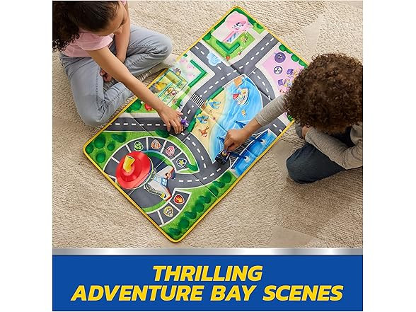 PAW Patrol Pup Squad Adventure Bay Playmat, 33-Inch Foldable Mat Chase Humdinger
