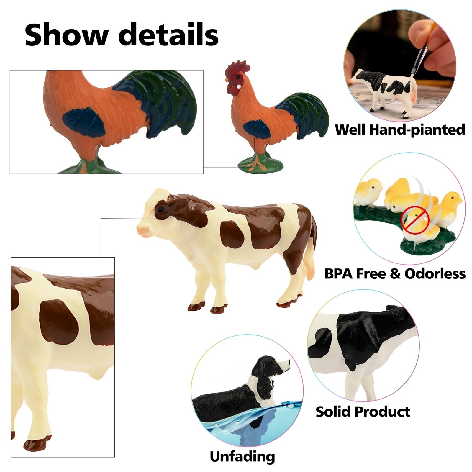Toymany 14PCS Farm Animal Figures Toy For Kids Children Toddlers
