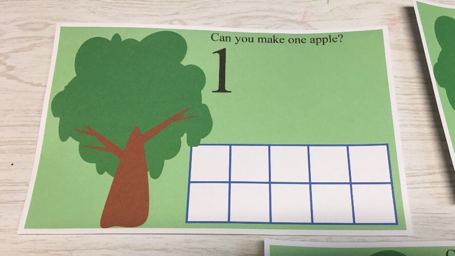 Apple Tree Count – Dry Erase – Laminated Activity Set – Teaching Supplies
